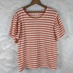Madewell- red and white striped T shirt